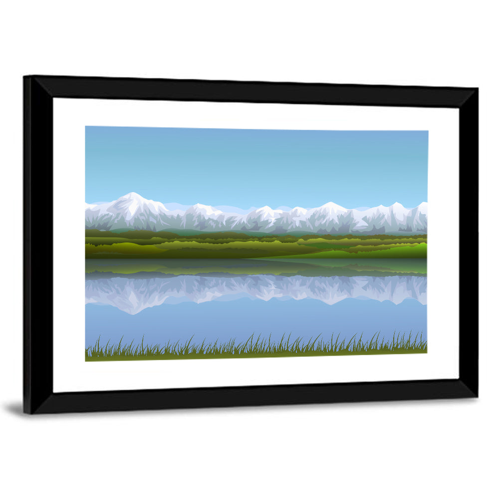 Alpine Lake Reflection Wall Art