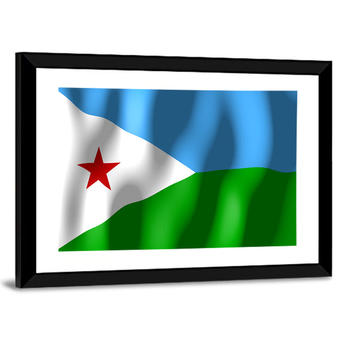 Flag of Djibouti Wall Art as a framed print