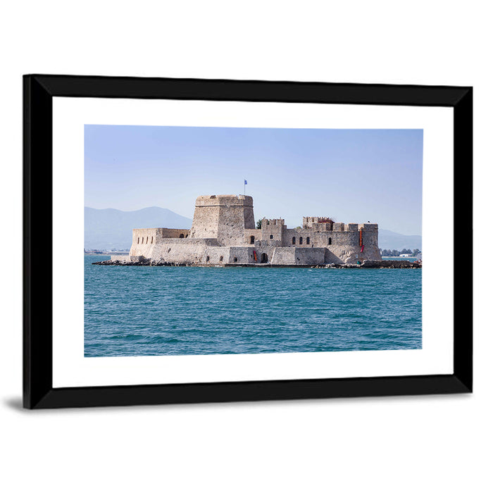 Bourtzi Castle at Sea, Nafplio Wall Art as a framed print