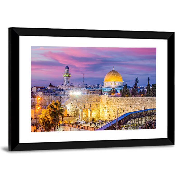 Temple Mount and Western , Jerusalem Wall Art as a framed print