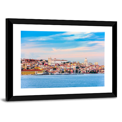 Lisbon Skyline On Tagus River Wall Art