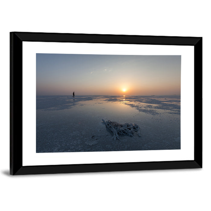 Danakil Desert Sunrise Over Lake Assal Wall Art as a framed print