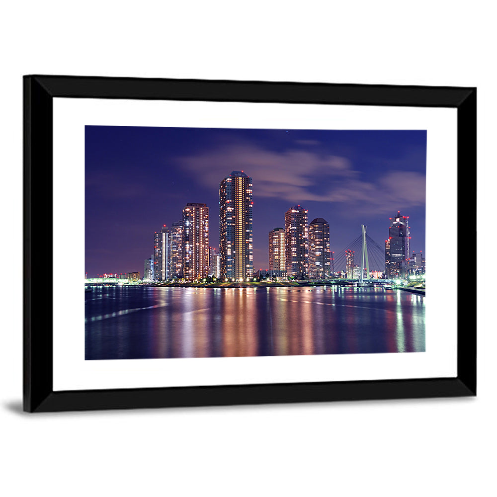 Tokyo Night Skyline Wall Art