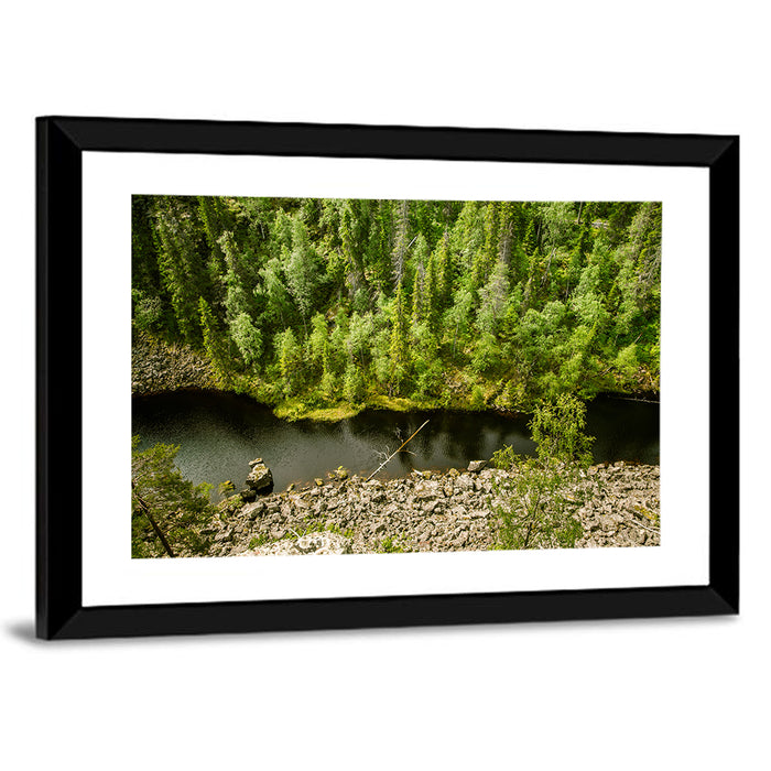 River Through Finnish Forest Wall Art as a framed print