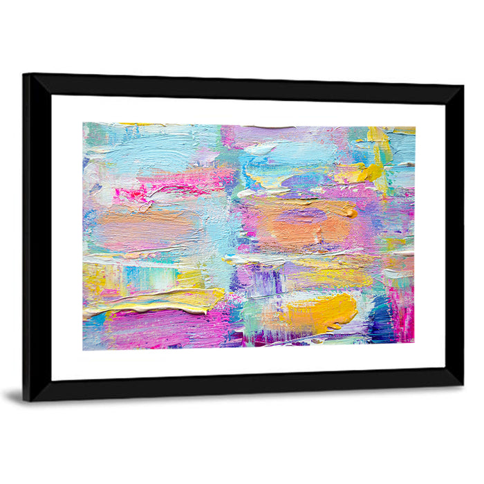 Vibrant Acrylic Brushstroke Abstract Wall Art as a framed print