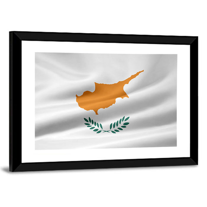 Cyprus Flag Emblem Wall Art as a framed print