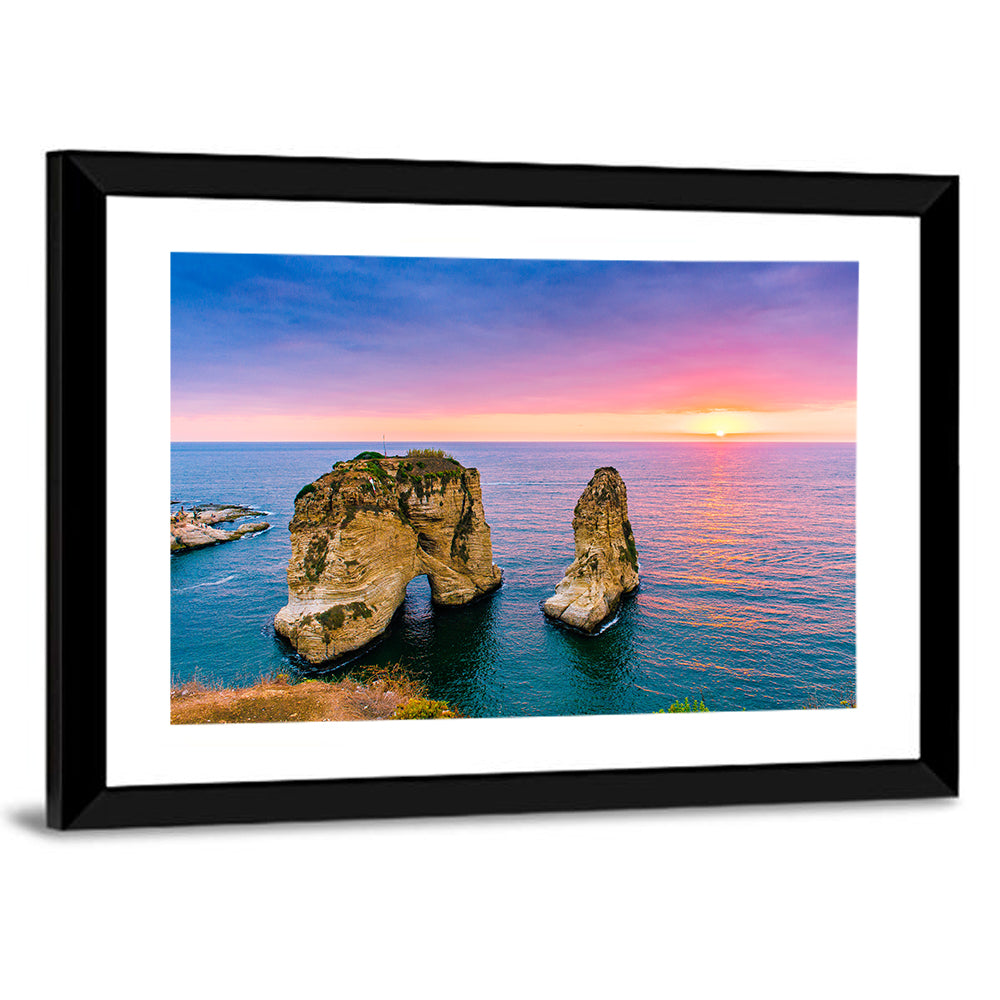 Raouché Rocks at Dusk, Beirut Wall Art