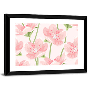 Pink Sakura Magnolia Pattern Wall Art