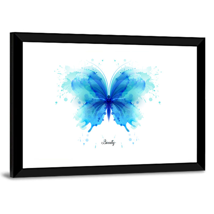 Translucent Blue Butterfly Wall Art as a framed print