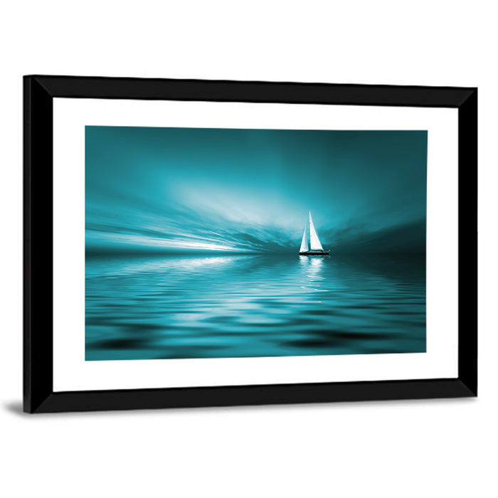 Sailboat at Dusk Wall Art as a framed print