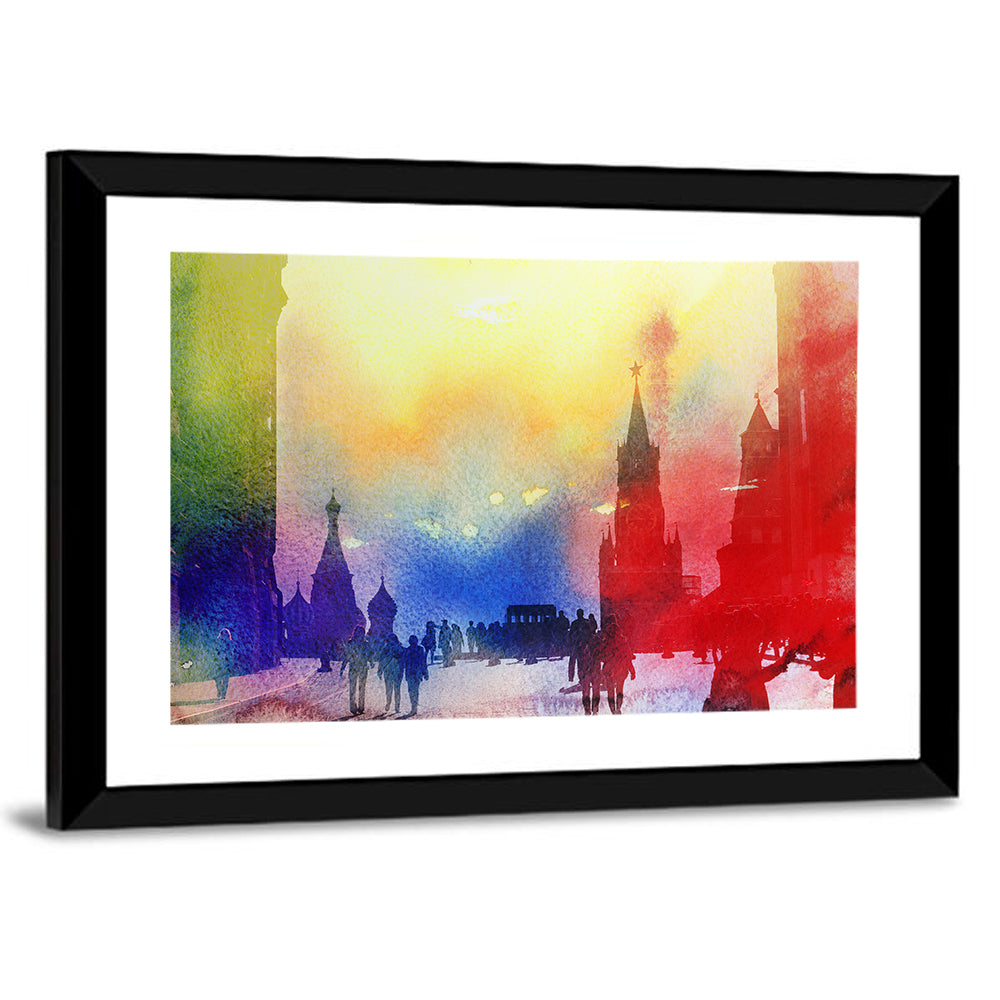 Colorful Moscow Kremlin at Dusk Wall Art