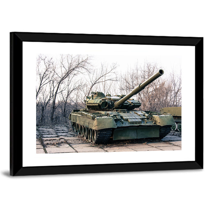 Olive Green Military Tank Wall Art as a framed print