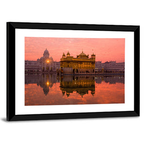 Sunset At Golden Temple In Amritsar Wall Art