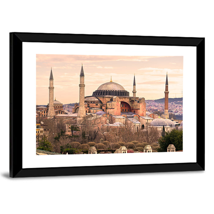 Hagia Sophia Dome and Minarets Wall Art as a framed print