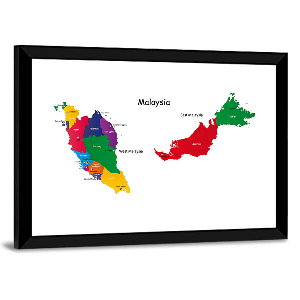 Two-part Malaysia Map Wall Art