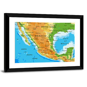 Mexico Relief Map Wall Art