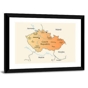 Czech Republic Map Wall Art