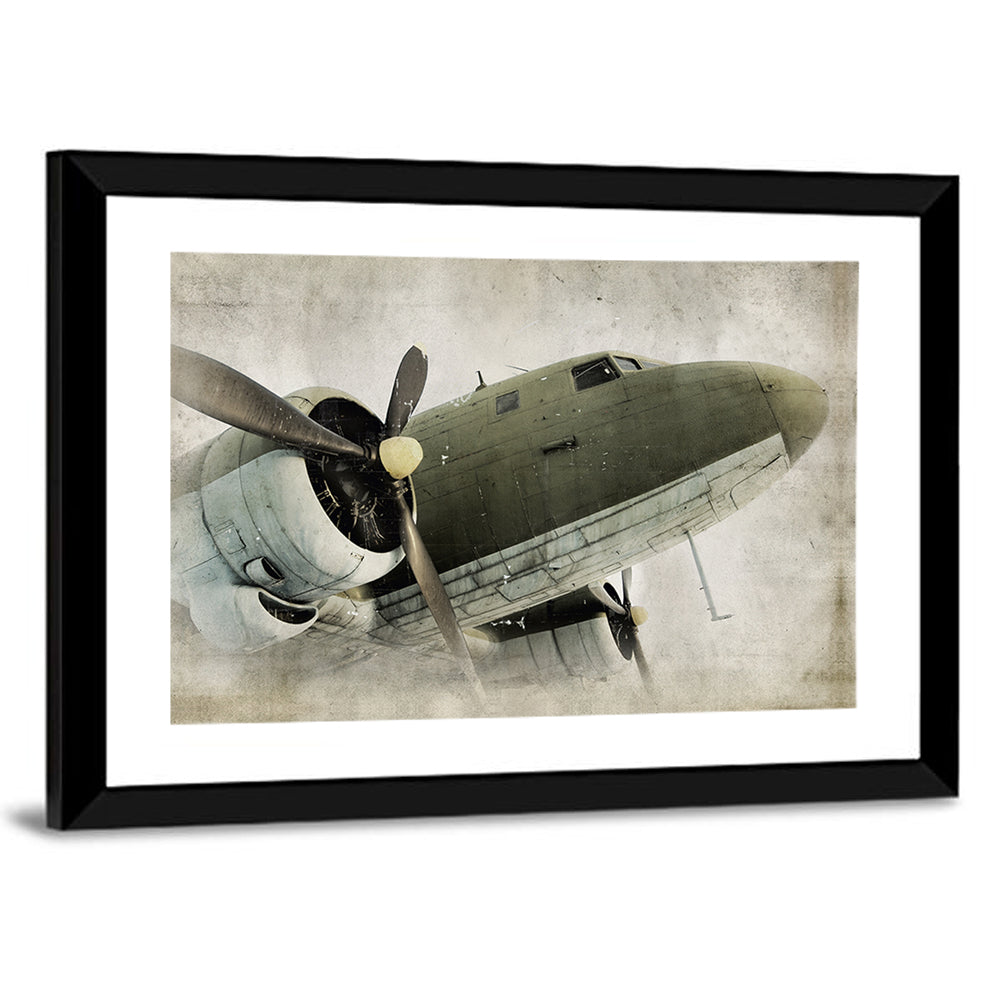 Vintage Airplane Wall Art Canvas Painting