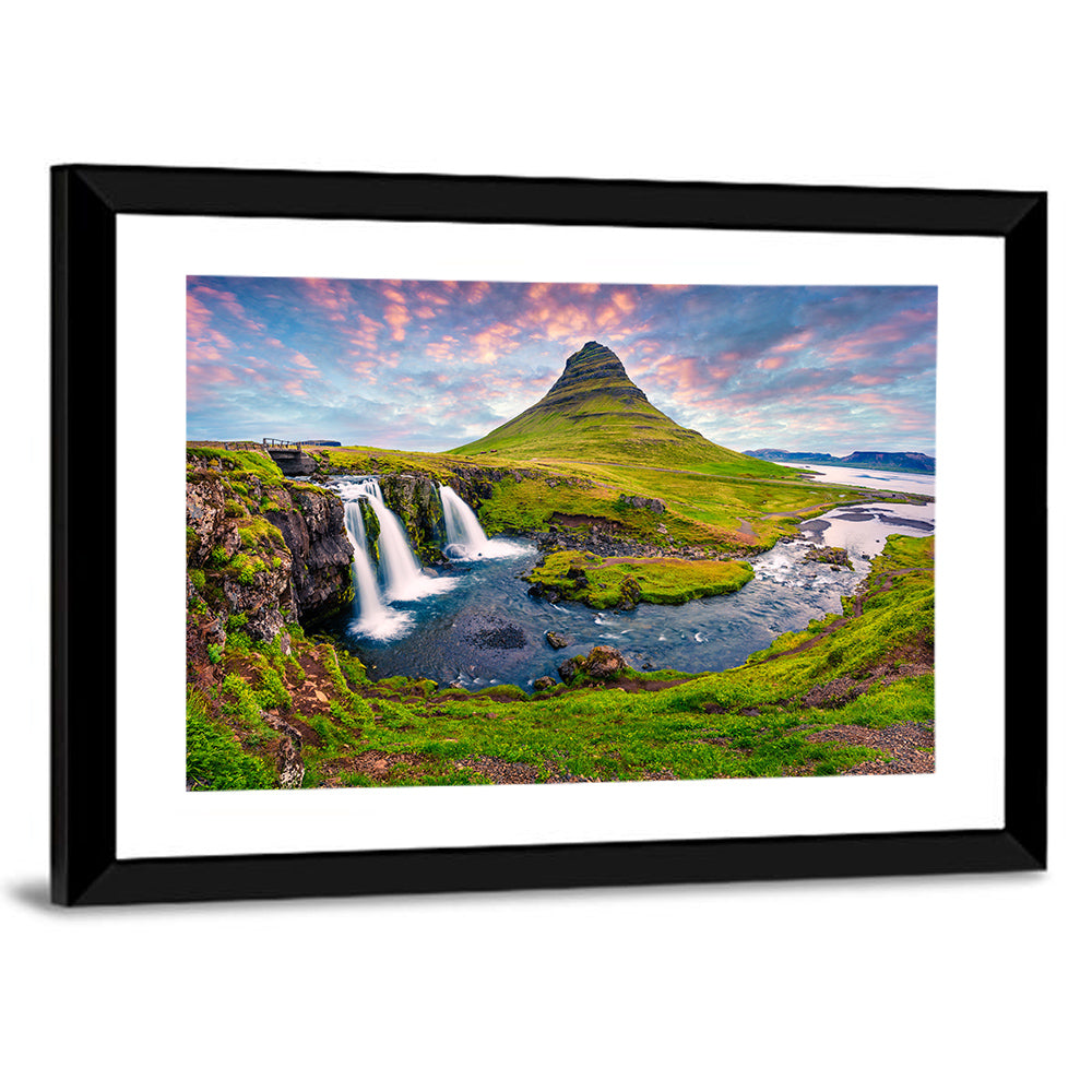 Kirkjufell Peak and Kirkjufellsfoss Wall Art