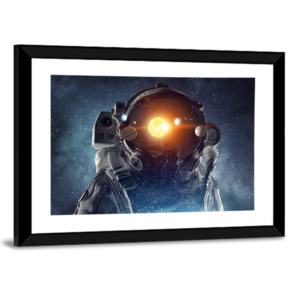 Astronaut Helmet with Solar System Wall Art
