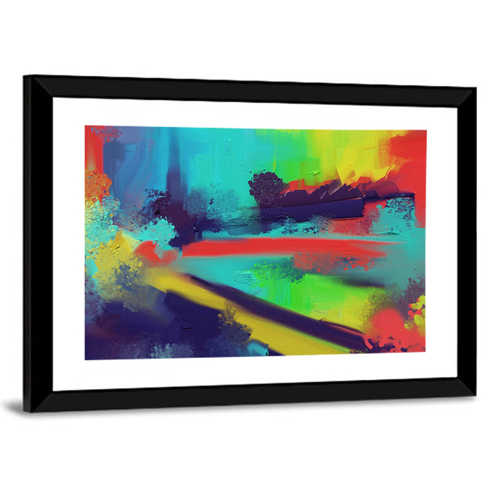 Vibrant Abstract Color Study Wall Art as a framed print