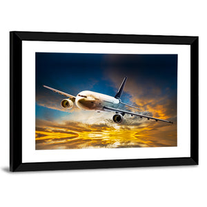 Airplane On The Sky Wall Art