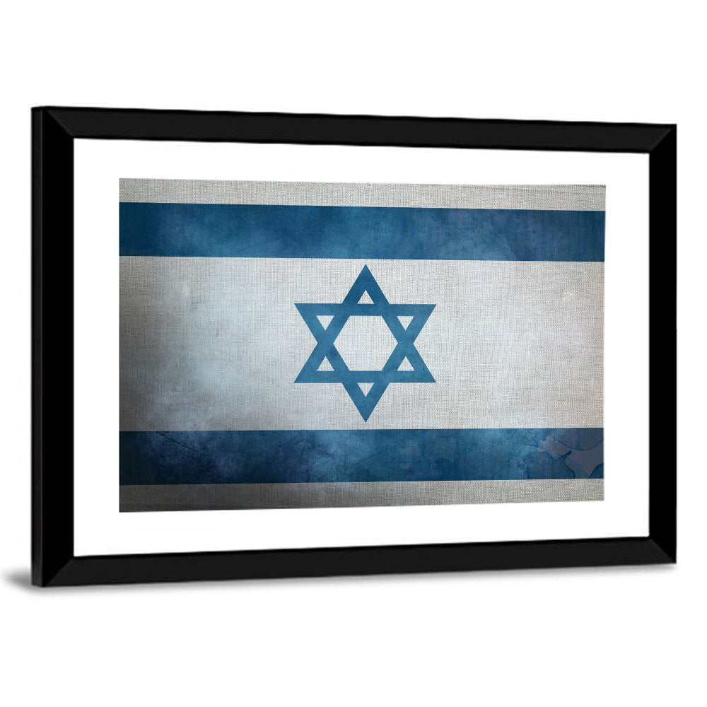 Israeli Flag with Star of David Wall Art