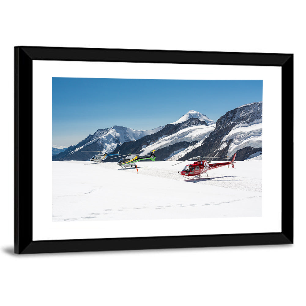 Sightseeing Helicopters on Aletsch Glacier Wall Art
