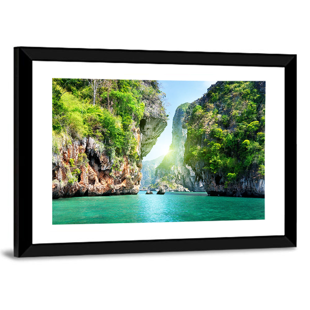 Krabi Cliffs and Teal Sea Wall Art
