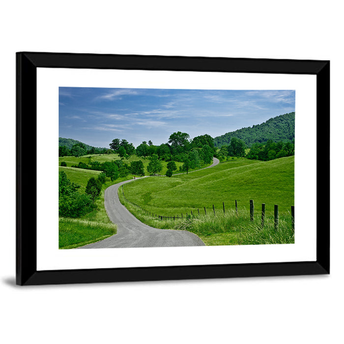 Blue Ridge Winding Road, Western Virginia Wall Art as a framed print