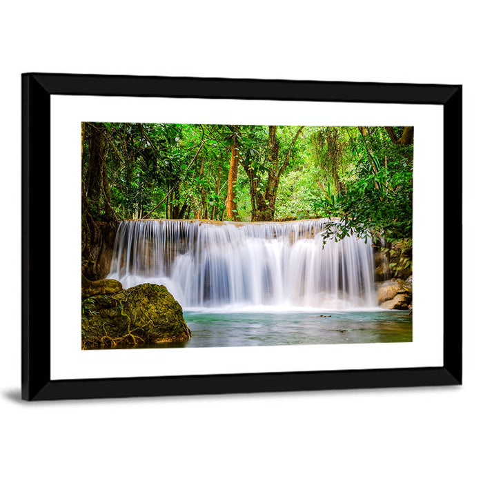 Huai Mae Khamin Waterfall, Jungle Canopy Wall Art as a framed print