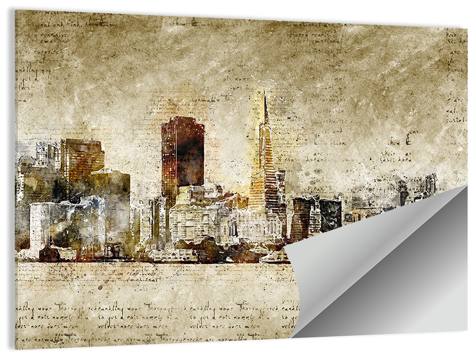 San Francisco Parchment Skyline Wall Art