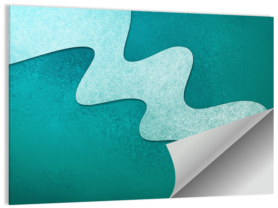 Teal Wavy Texture Wall Art