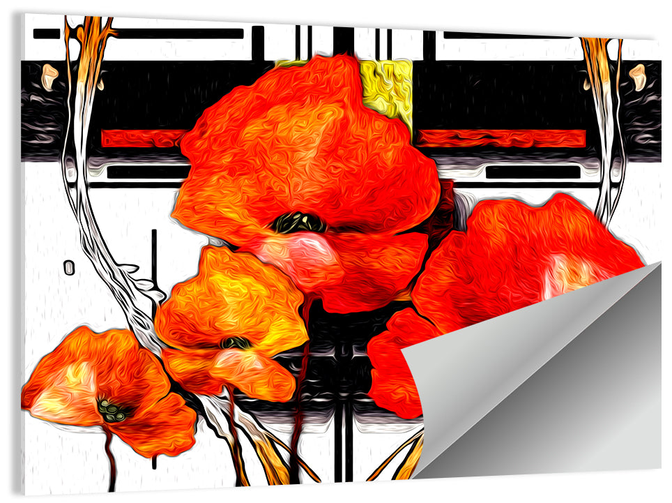 Poppy Closeup Abstract Wall Art