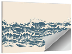 Sea Waves Sketch Wall Art