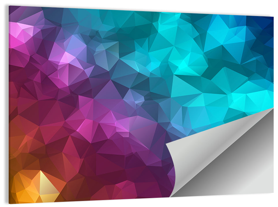 Multicolor Polygon Geometry Wall Art