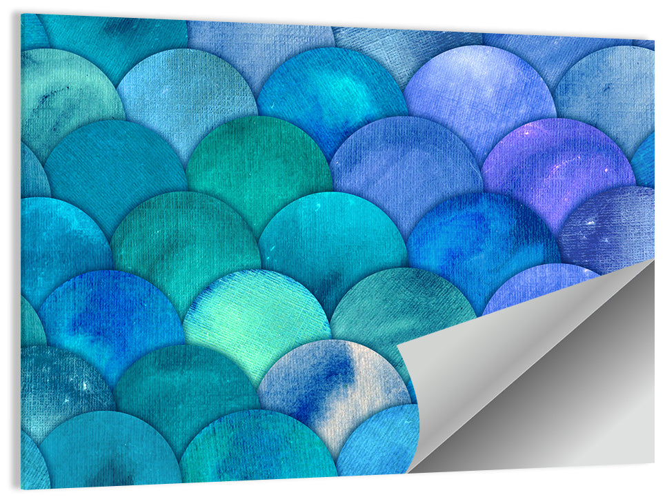 Blue Reptilian Scale Pattern Wall Art