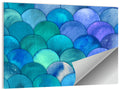 Blue Reptilian Scale Pattern Wall Art