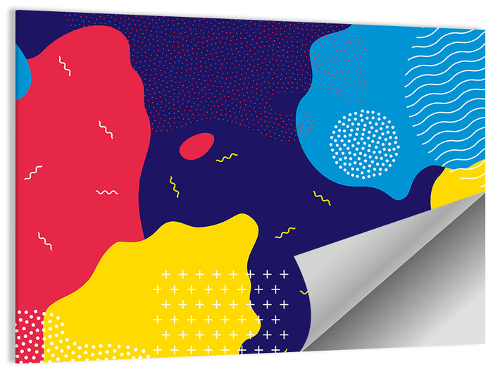 Memphis Dots and Color Blocks Wall Art as a poster print