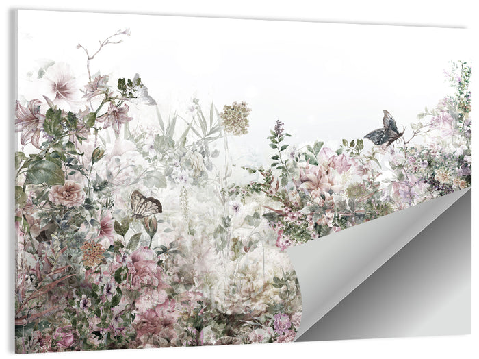 Faded Watercolor Floral Garden Wall Art as a poster print