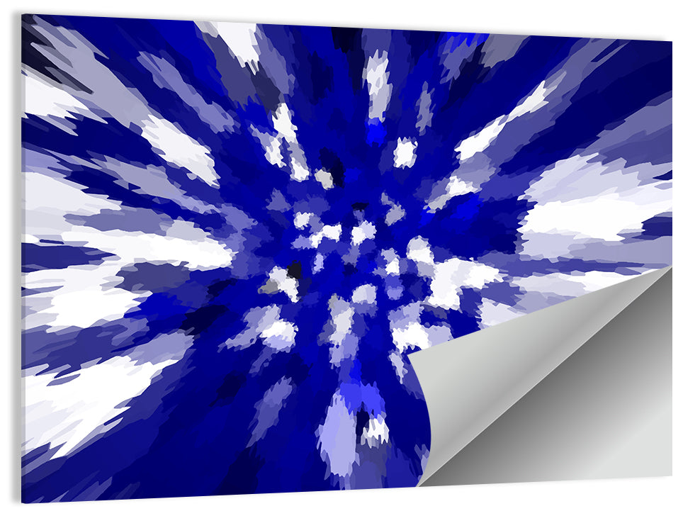 Radial Blue Starburst Wall Art