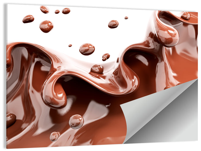 Liquid Chocolate Splash Wall Art as a poster print