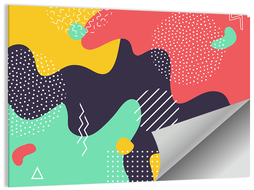 Liquid Splashes Geometric Pattern Wall Art