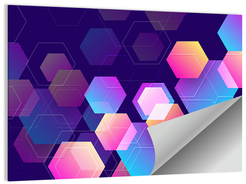 Translucent Hexagon Pattern Wall Art