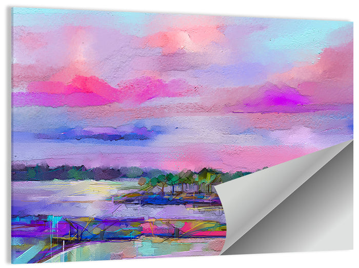 Dusk Meadow Reflection Wall Art as a poster print