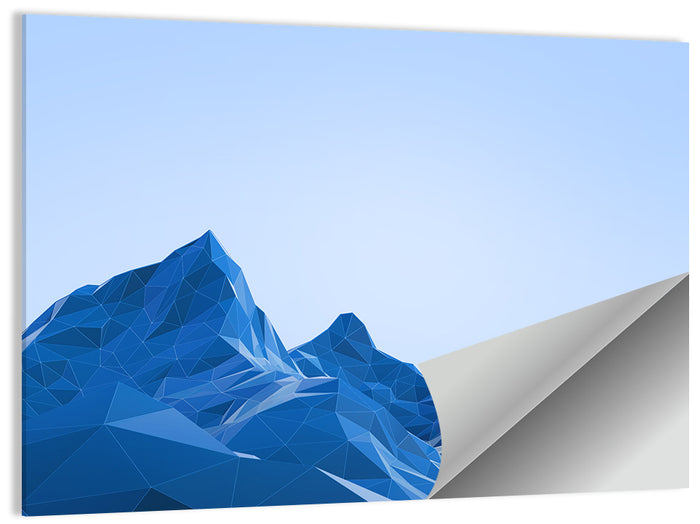 Blue Geometric Mountain Range Wall Art as a poster print