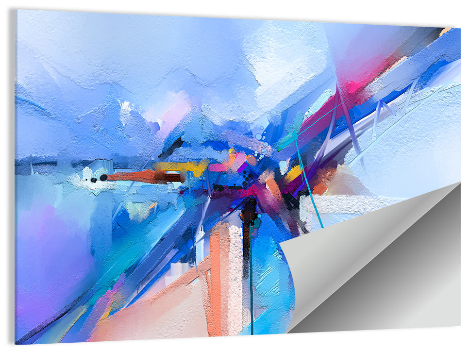 Dynamic Brushstroke Geometry Wall Art