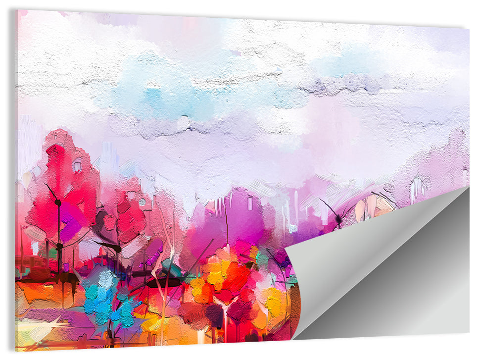 Impasto Meadow Landscape Wall Art