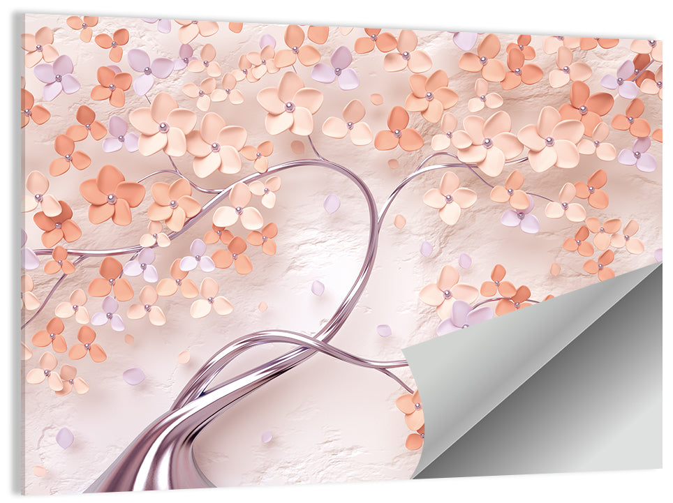 Vintage Silver Branch Blossom Wall Art