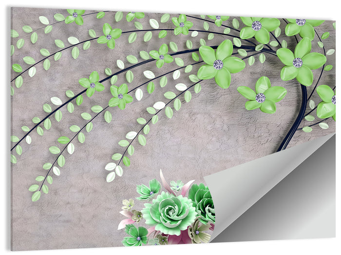 3d Flowering Branch Wall Art as a poster print